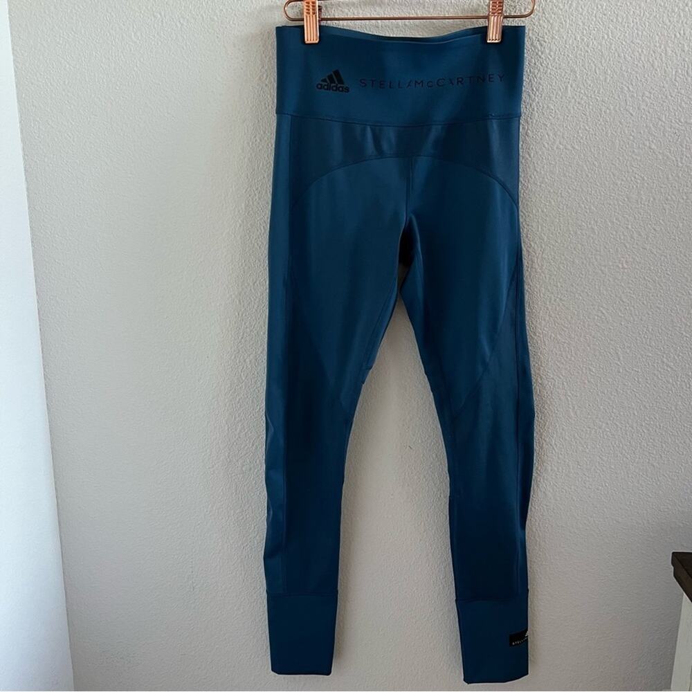 Stella McCartney Adidas Blue Thick Waist Band Active Pants Blue Statement Brand